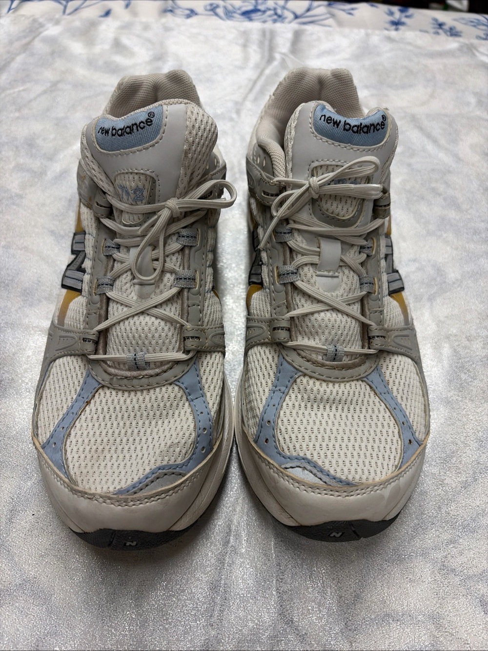 New Balance 792 White, Light Blue & Yellow Retro Runner Sneakers - Picture 2 of 8